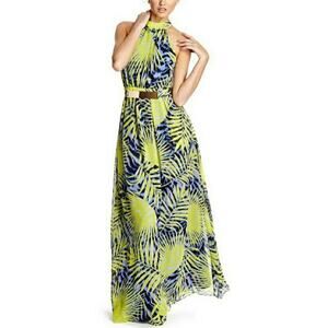 Guess by Marciano Tropical Palm Halter Maxi Dress Size XS